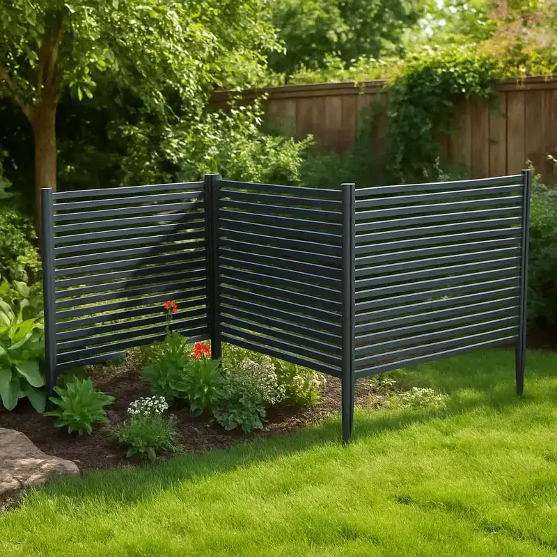 Privacy Screen Fence 2-Panel, Decorative Metal Animal Garden Fence, Rustproof Landscape Edging for Flower Beds Vegetable Gardens Patio Backyard
