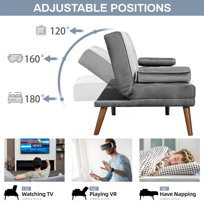 Futon Couch Sofa Bed, Small Sleeper Sofa Chair Loveseat