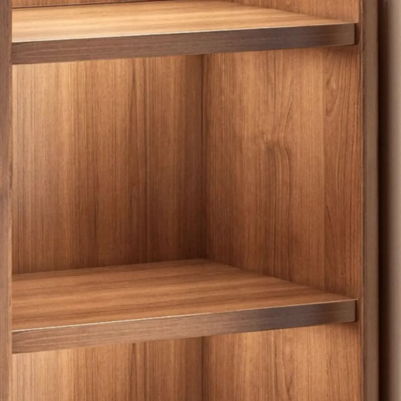 Brown Vertical Multi Tier Closed Back Wood Bookshelves