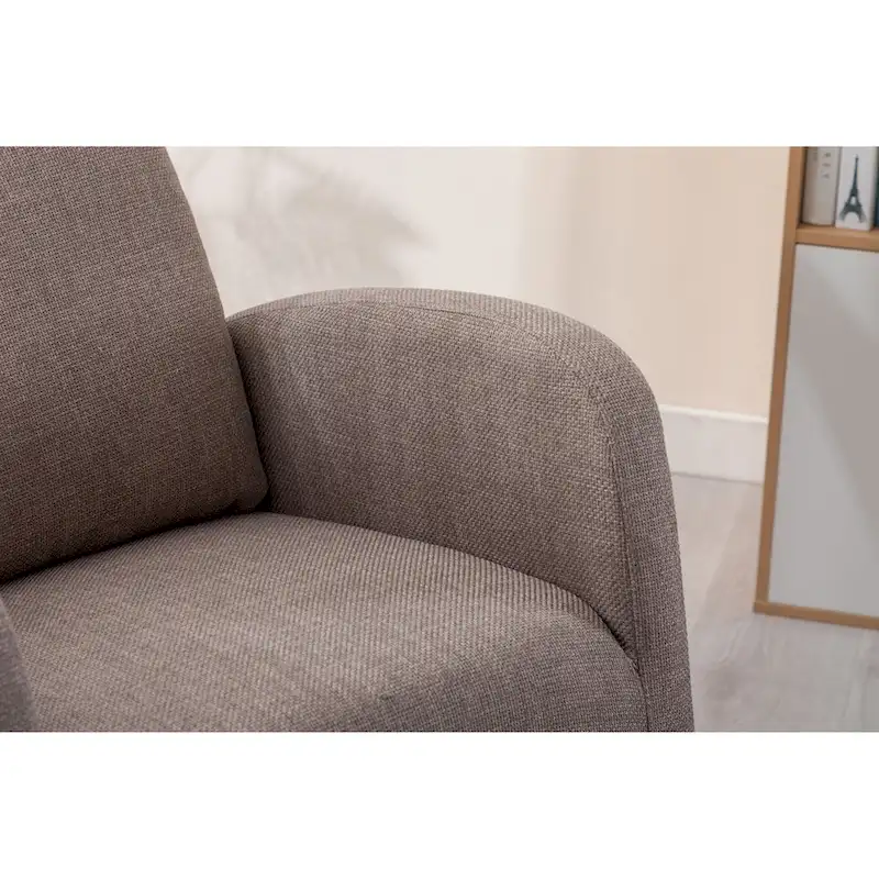 Modern 27  Upholstered Rocking Chair with Wood Legs and Side Pocket