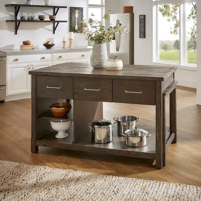 Tali Reclaimed Look Extendable Kitchen Island by iNSPIRE Q Classic
