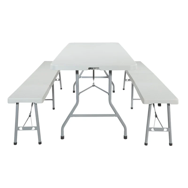 3 Piece Folding Table and Bench Set
