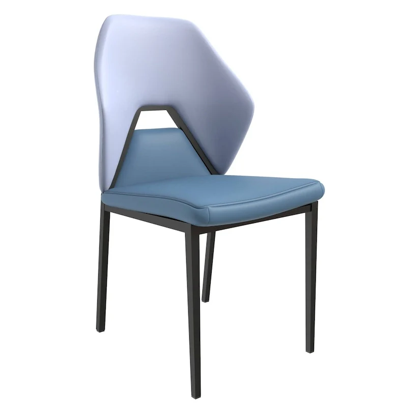 PU Leather Dining Chair – Brown/Grey/Blue Grey/Green Blue/White, Iron Legs, Single
