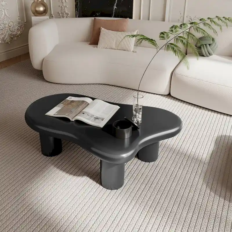 Cloud Shaped Coffee Table, 40 Inch, Available in Black and White