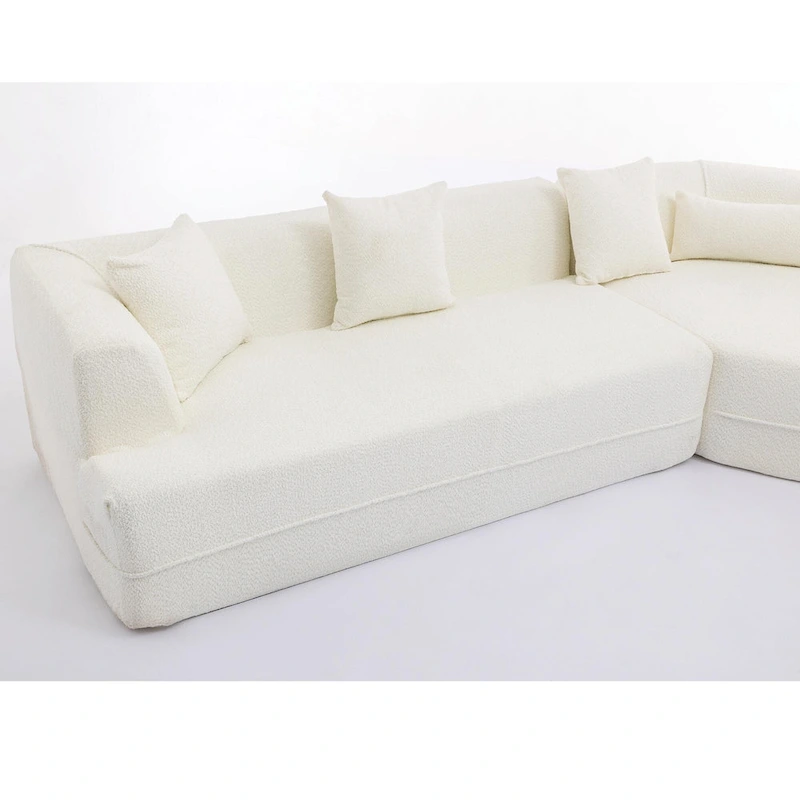 Boucle Modular Sleeper Sectional Sofa with Free Combination
