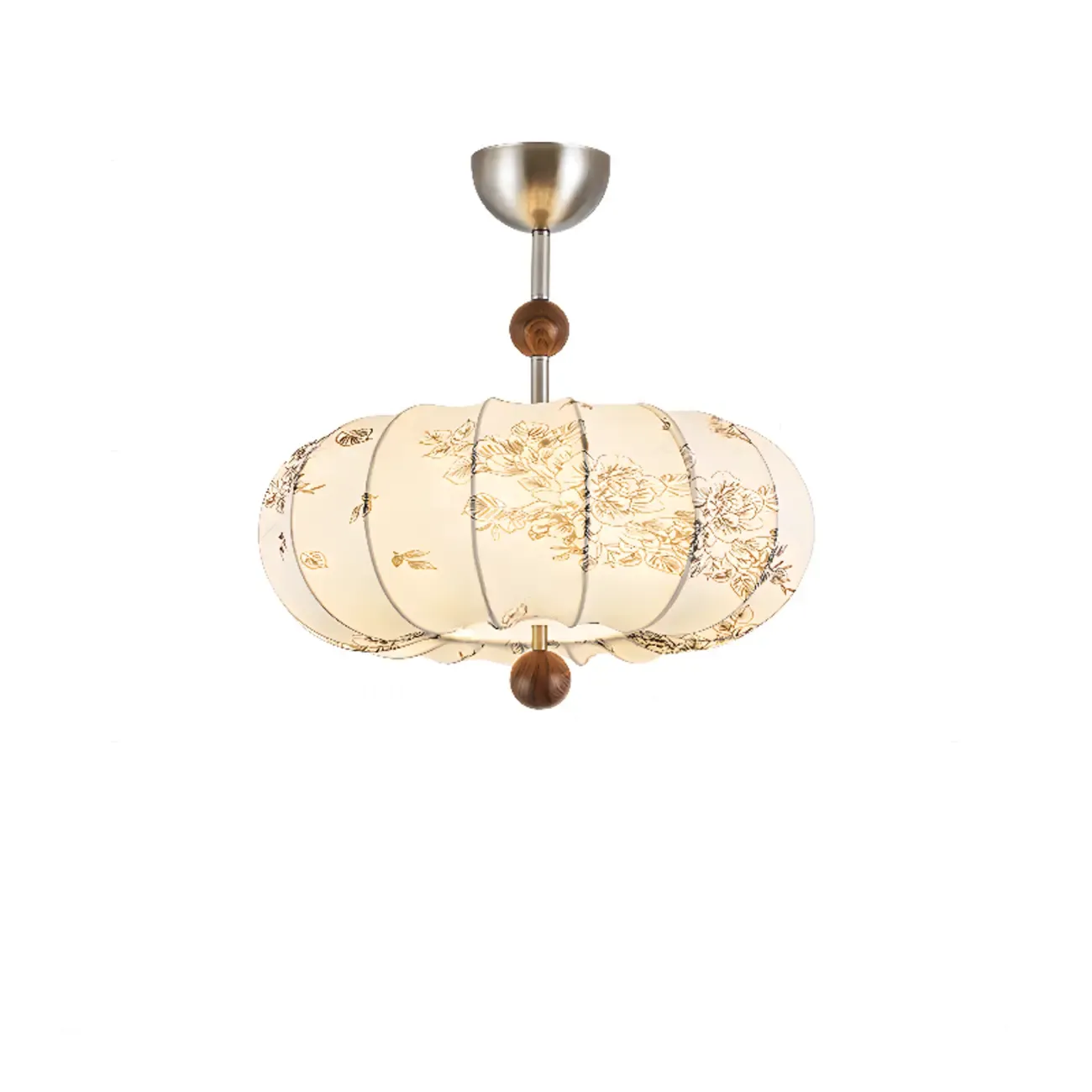 Modern Off-white Fabric Pendant Light with 5-Light & LED