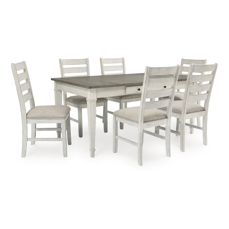 Signature Design by Ashley Skempton White / Light Brown 7-Piece Dining Package