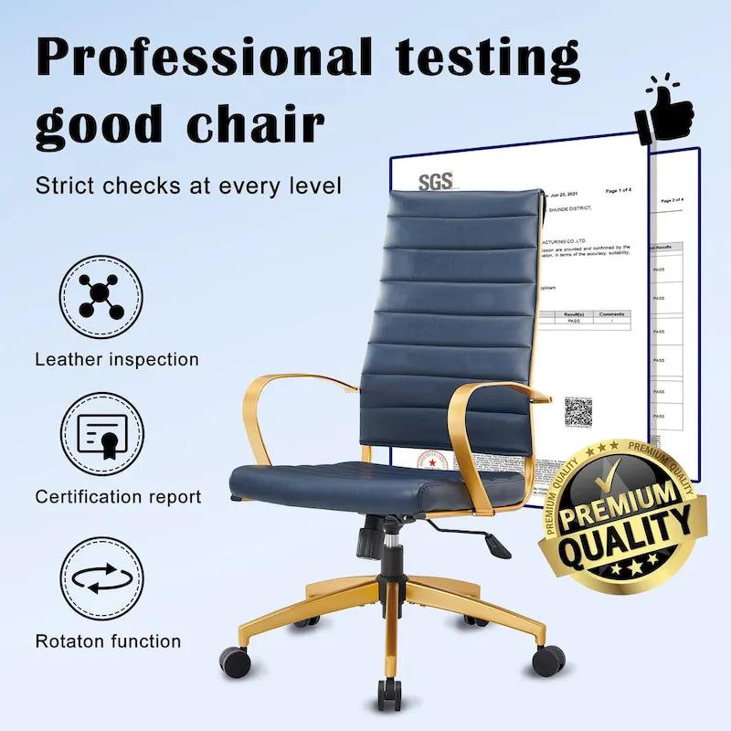 CAROCC Ribbed Computer Office Chair Adjustable Swivel High Back Desk Chair