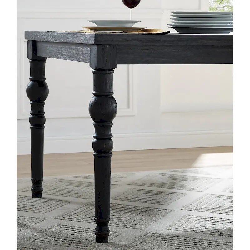 Leviton Upholstered Dark Wash Wood 6-piece Dining Set