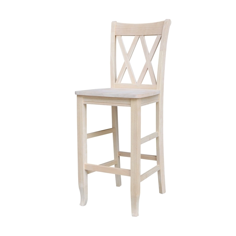 International Concepts Unfinished Double X-back Stool