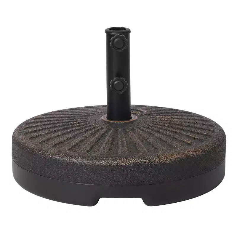 WestinTrends 20 Fillable Round Umbrella Base Stand Heavy Duty with Adjustable knob and Pole Holder