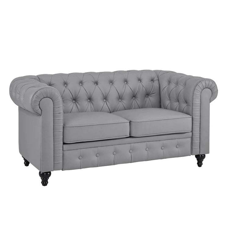 Emery Chesterfield Loveseat, Luxurious Comfort for Cozy Living Rooms, Mid-Century Modern couch, Elegance & Serenity