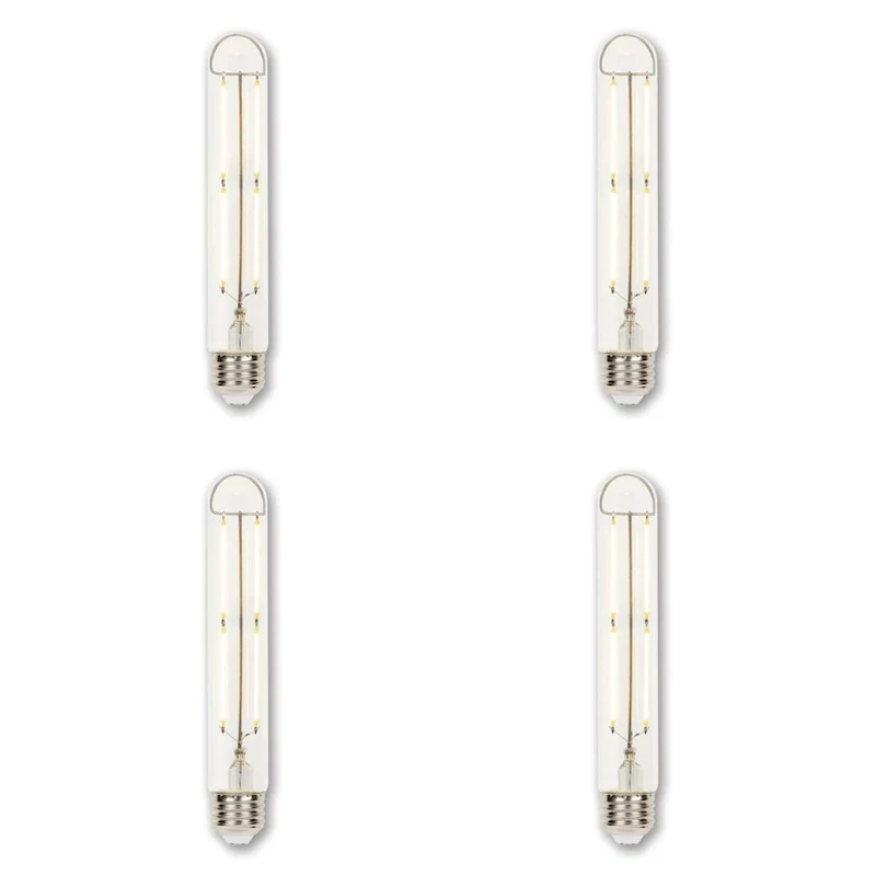 Westinghouse Lighting 4.5-Watt (60-Watt Equivalent) Clear T9 Dimmable Filament LED Light Bulb, Medium Base - 4-Pack