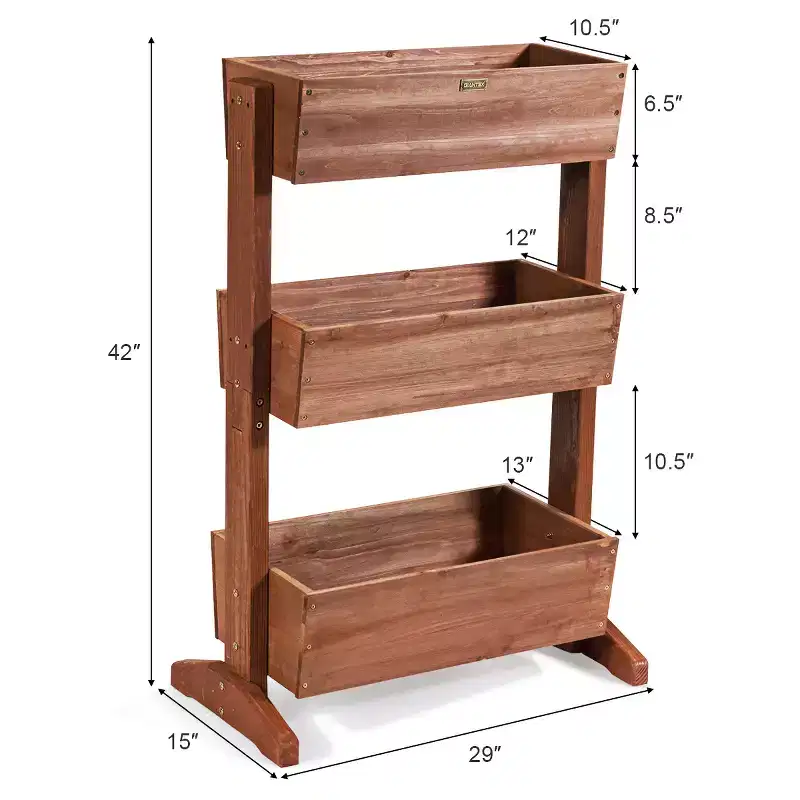 Costway 3-Tier Raised Garden Bed Vertical Freestanding Elevated Planter Patio Balcony