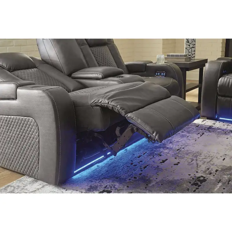 Signature Design by Ashley Fyne-Dyme Power Reclining Loveseat with Console - 74W x 43D x 43H