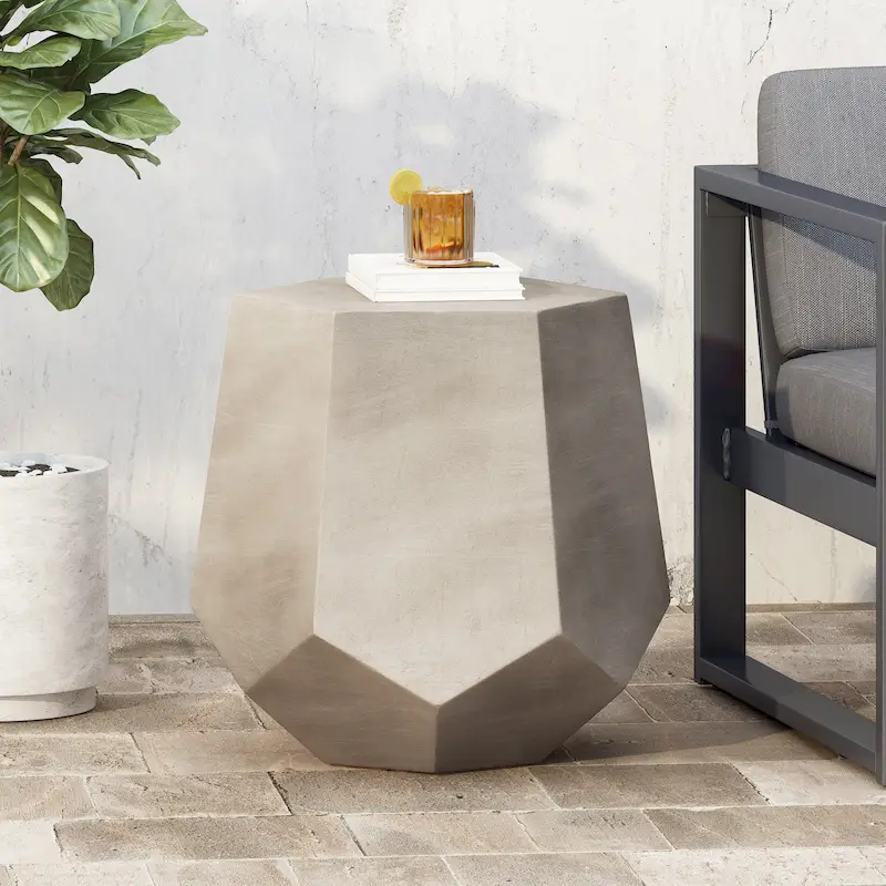Felix Lightweight Concrete Side Table by Christopher Knight Home