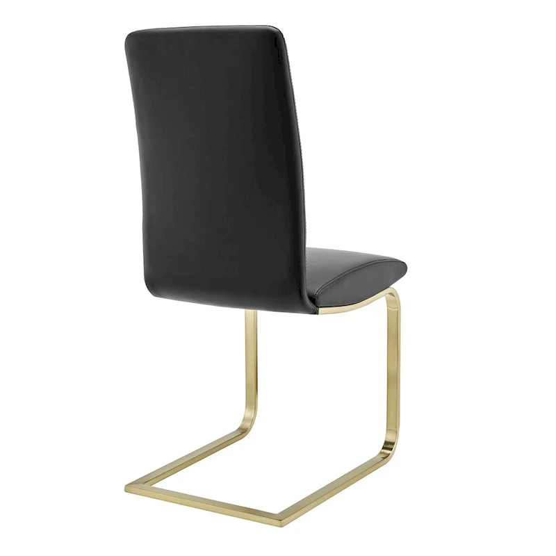 Dining Chair in Black with Matte Brushed Gold Legs