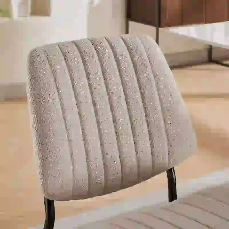 GDFStudio Modern Armless Upholstered Dining Chairs with Metal Legs