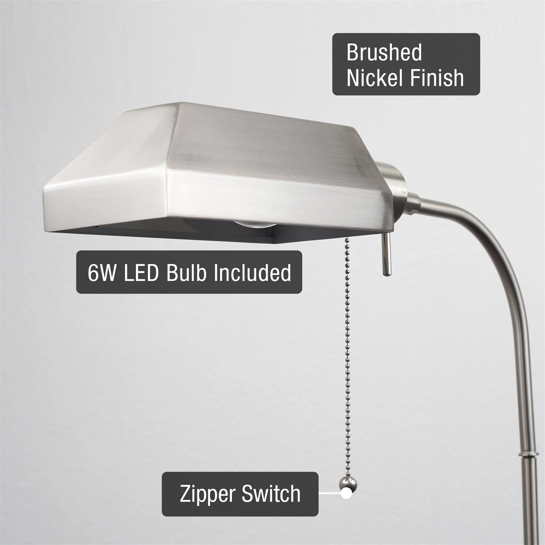 Prescott 58 Modern 6W LED Bulb (60W eq.) Adjustable Standing Pharmacy Floor Lamp