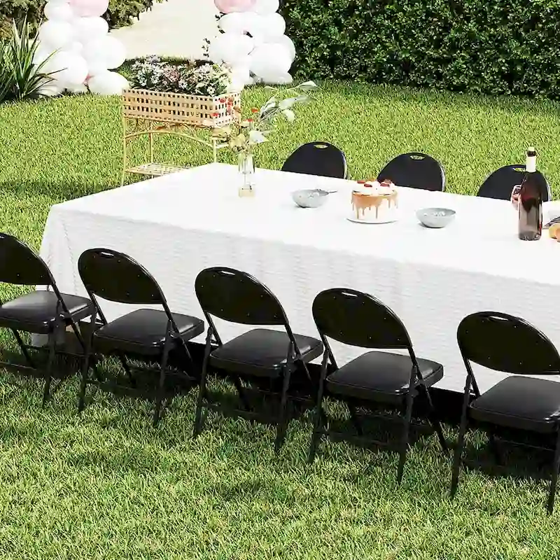 Costway 2/4/8/10/12 PCS Folding Padded Party Chairs with Metal Frame