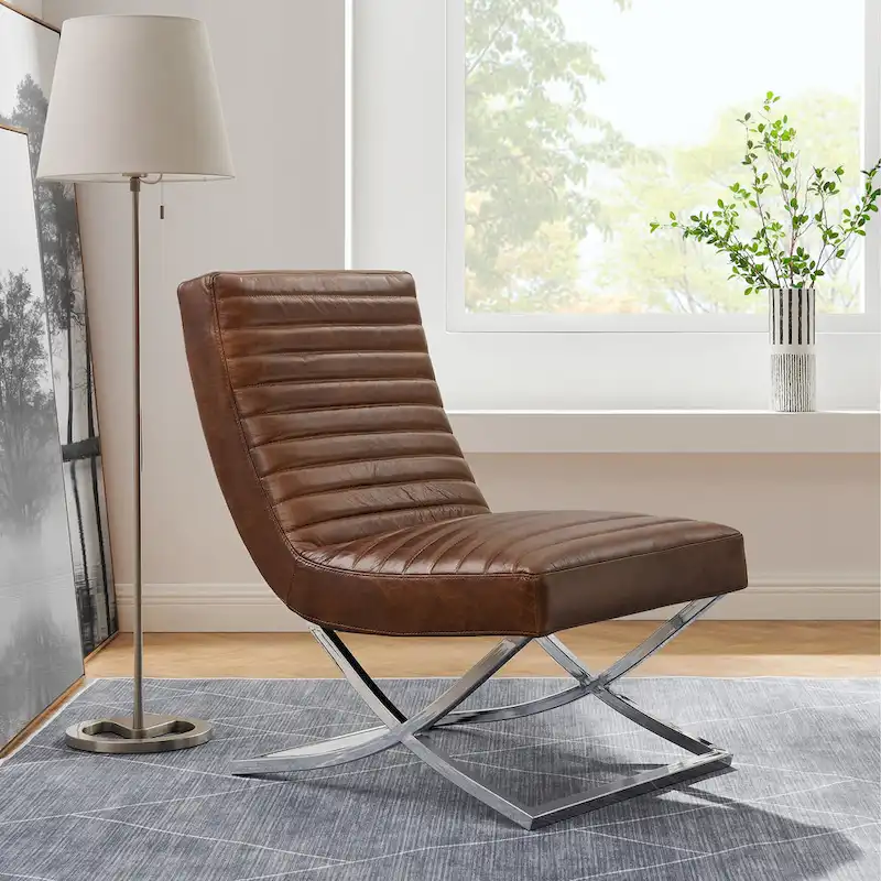 Art Leon Retro Armless Leather Chair
