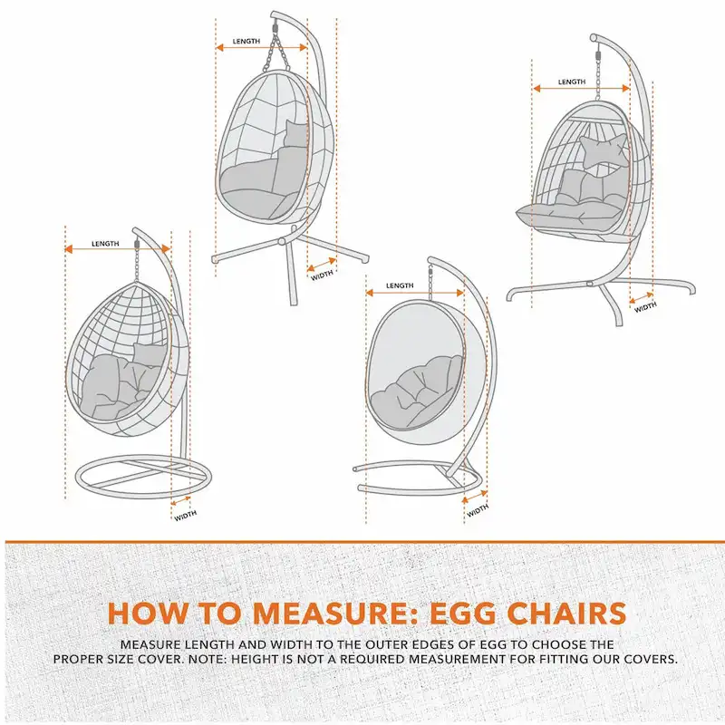 Modern Leisure Monterey Patio Egg Chair Cover, 45 L X 42 W X 75 H, Beige - 45  x 42  x 75