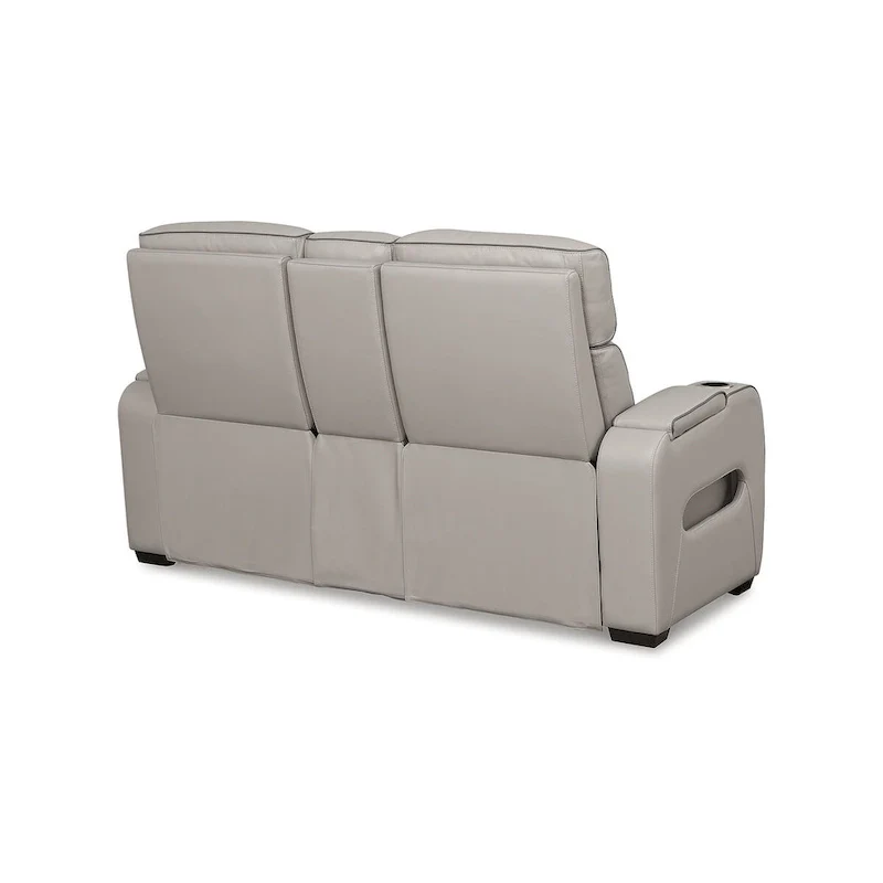 Signature Design by Ashley Boyington Gray Power Reclining Loveseat with Console - 75W x 40D x 44H
