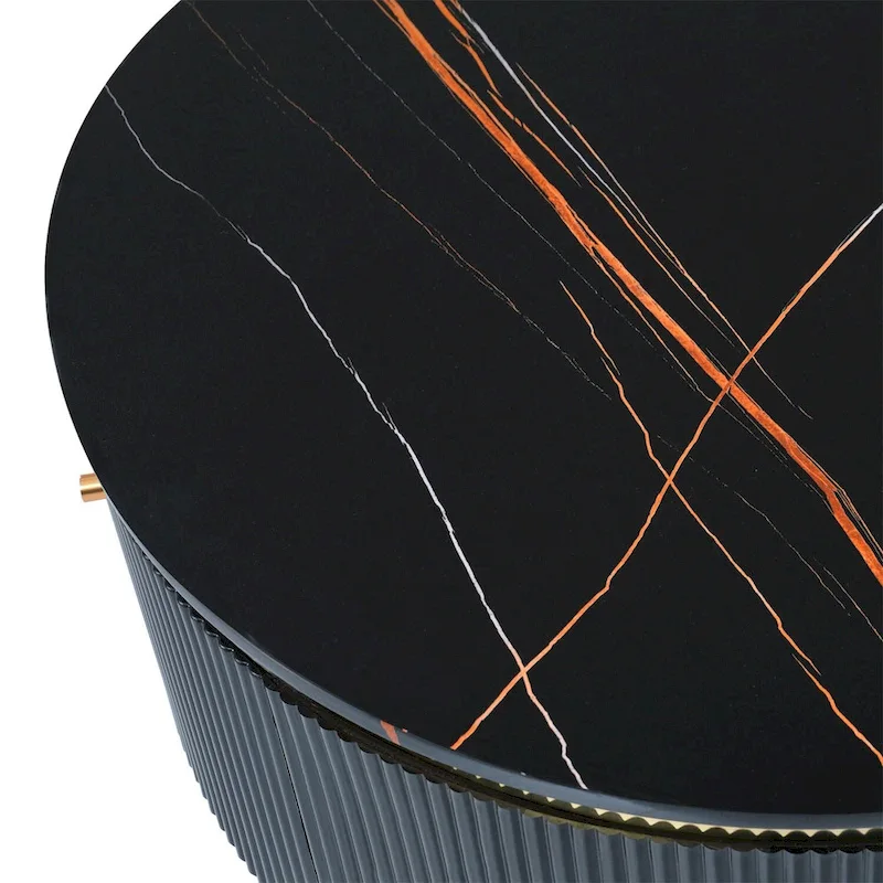 Merax Modern Round Coffee Table with 2 large Drawers