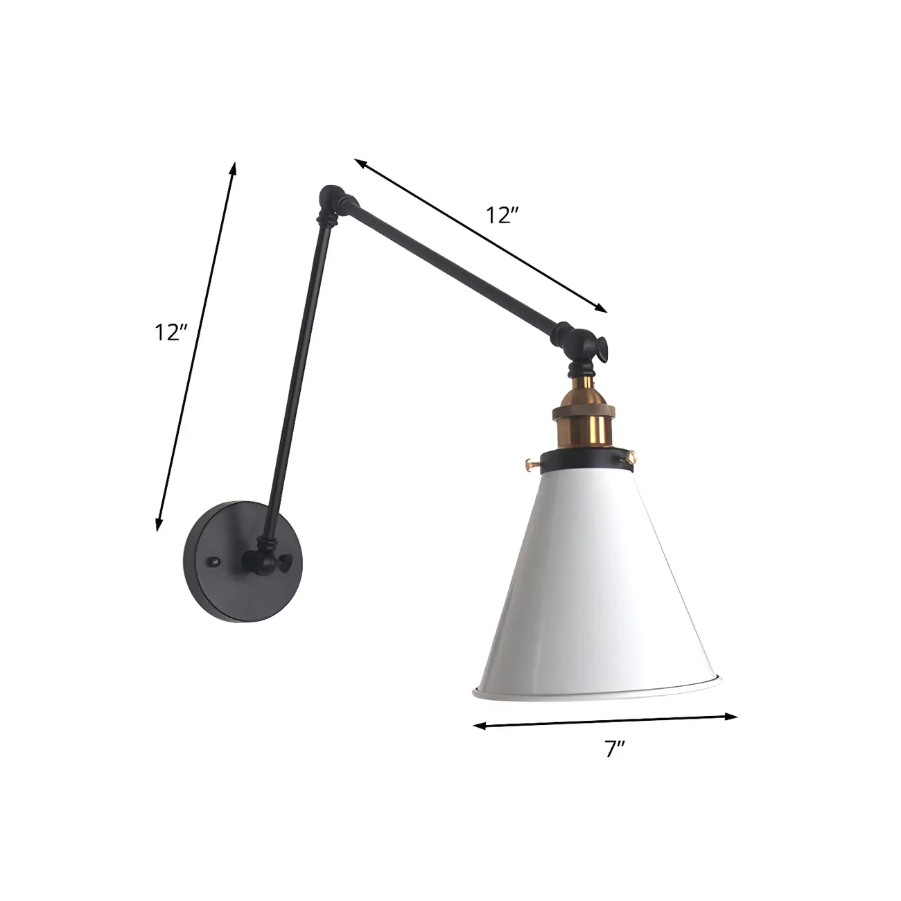 Modern Metal Tapered Swing Arm Wall Light