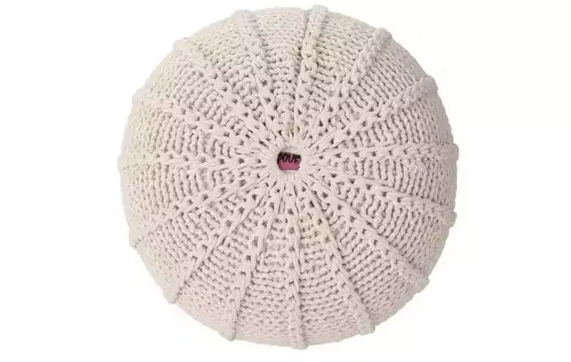TUYOHW Knitted Bean Bag Chair, Soft Foam Filled Floor Chair Lazy Chair, Comfy Sofa Chair for Living Room, Bedroom, Beige