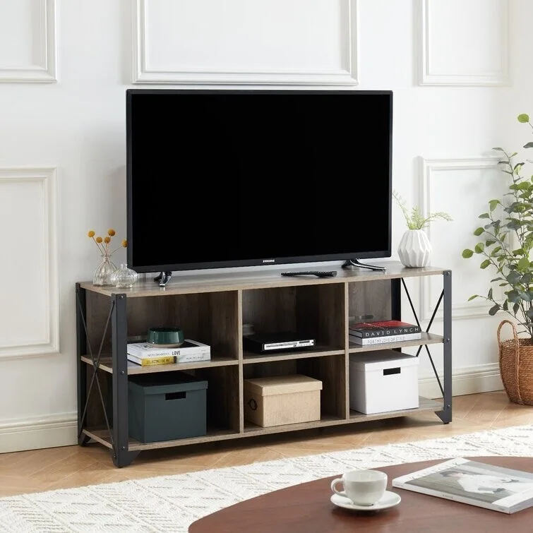 Solid Wood Media Console TV Stand | Open Storage, Entertainment Center, Living Room