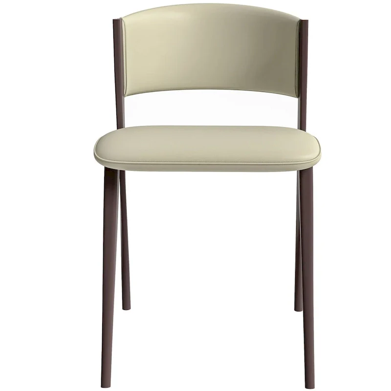 Dining Chair - Black Leather - Metal Legs