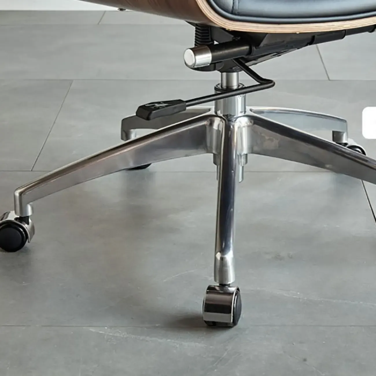 High-Back Black Leather Adjustable Swivel Office Chair