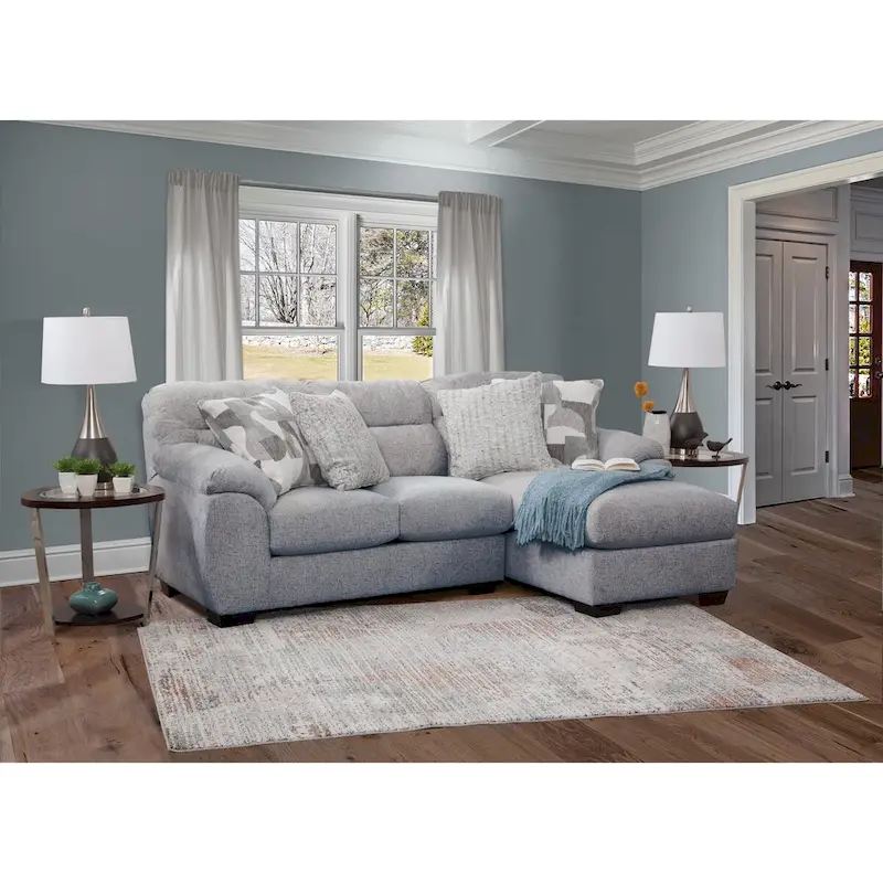 American Furniture Classics Cabral Slate Model A353V11-K2 L Shaped Sectional with 4 Throw Pillows