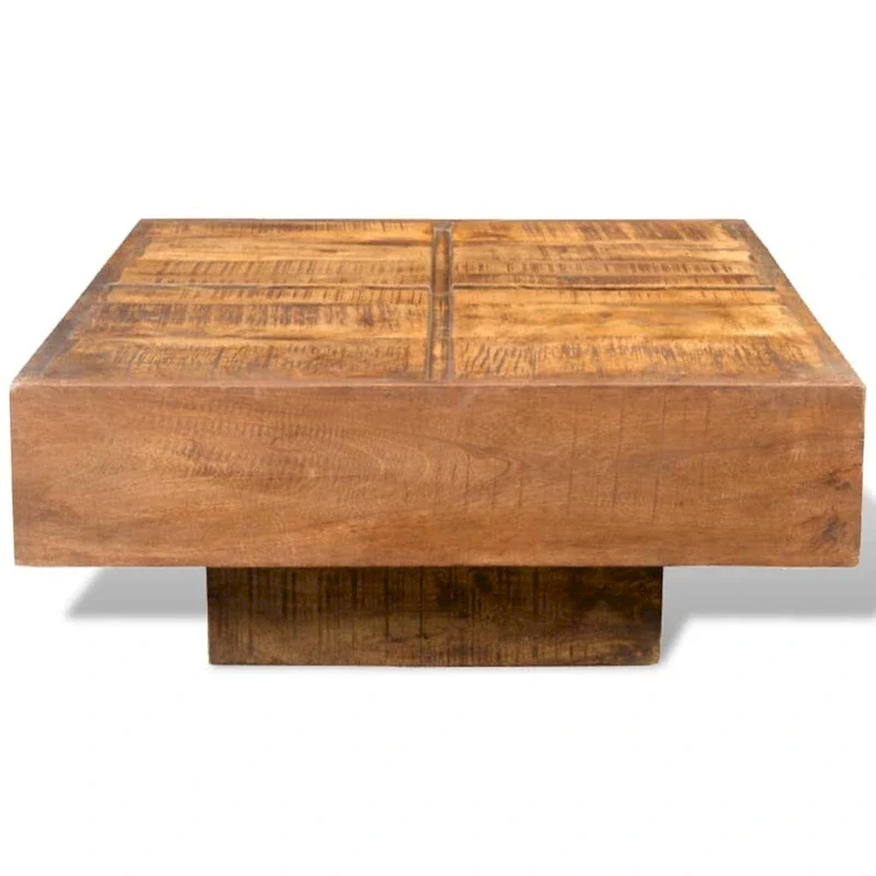 Coffee Table Brown Square Solid Mango Wood - 27  x 27  x 12