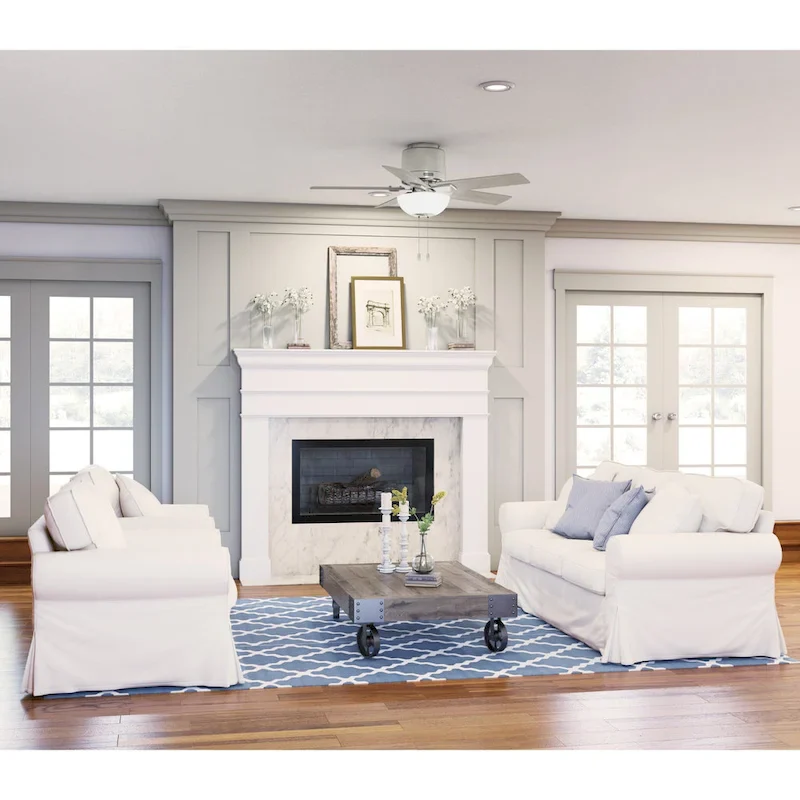 Hunter 44  Fitzgerald Low Profile Ceiling Fan with LED Light Kit and Pull Chain