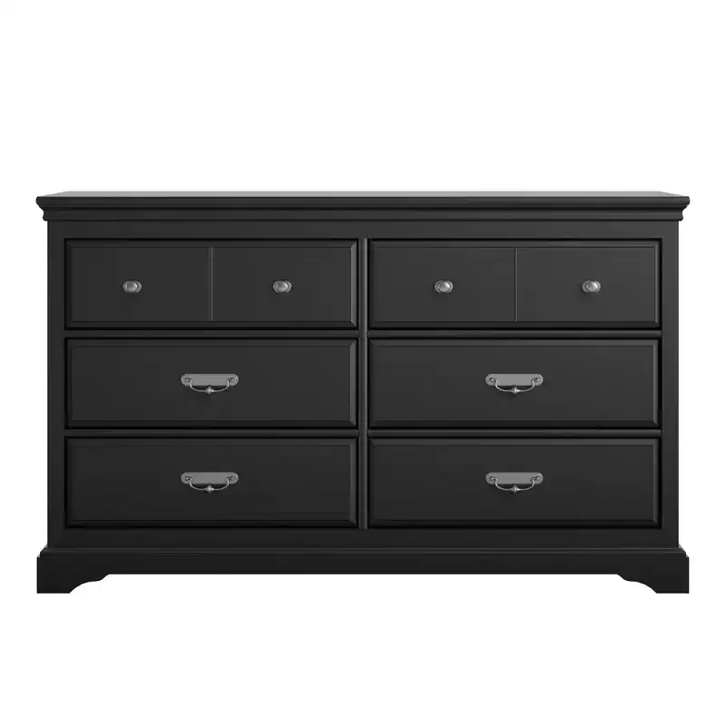 GDFStudio Wyatt 6-Drawer Modern Bedroom Dresser with Metal Slides
