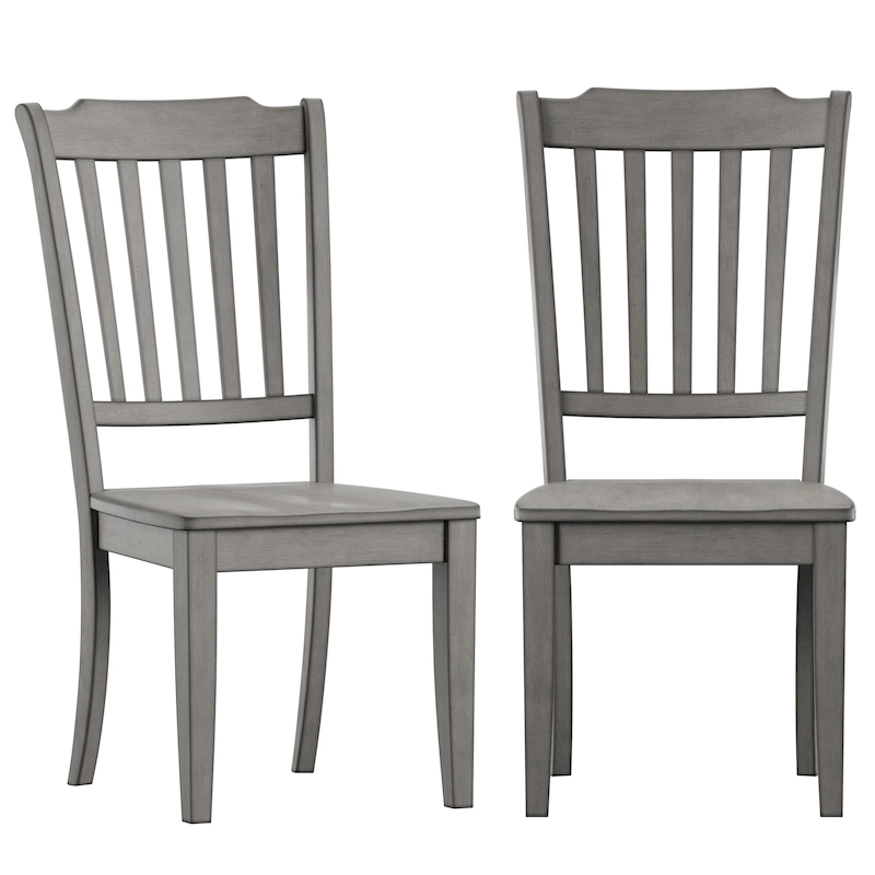 Ronda Slat Back Wood Dining Chairs (Set of 2)
