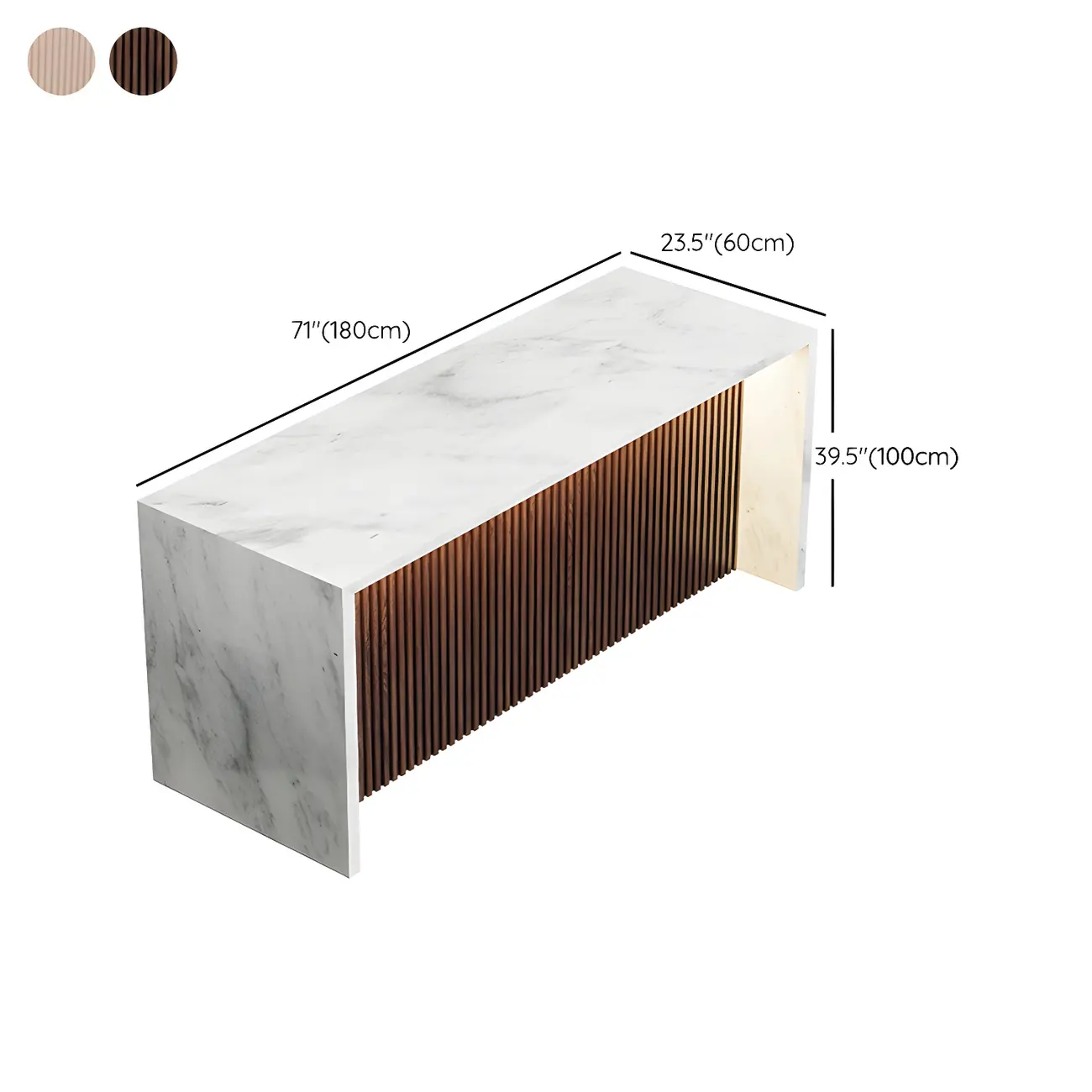 Modern LED White Marble Counter Height Bar Table