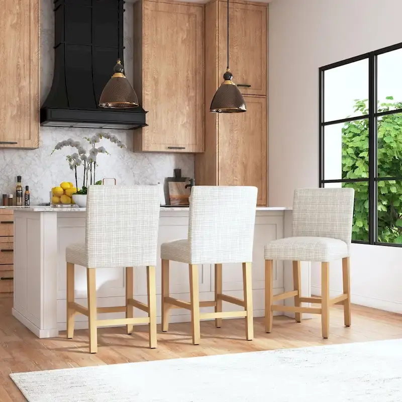 Classic Upholstered 25  Counter Stool