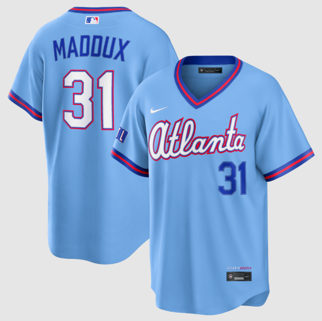Atlanta Braves Greg Maddux Powder Blue 2026 City Connect Stadium Jersey