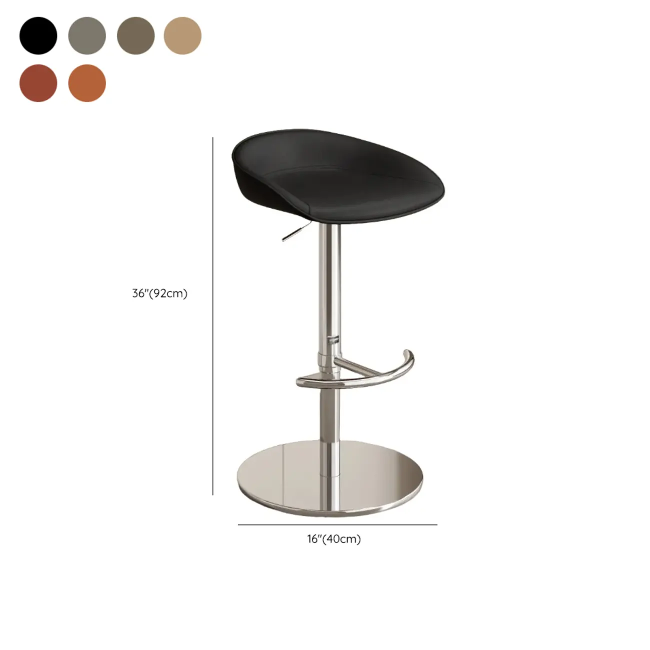 Industrial Modern Pedestal Leather Bar Stools