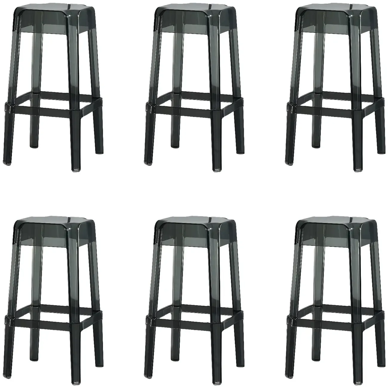 Modern Acrylic Four Legs Square Counter Bar Stool