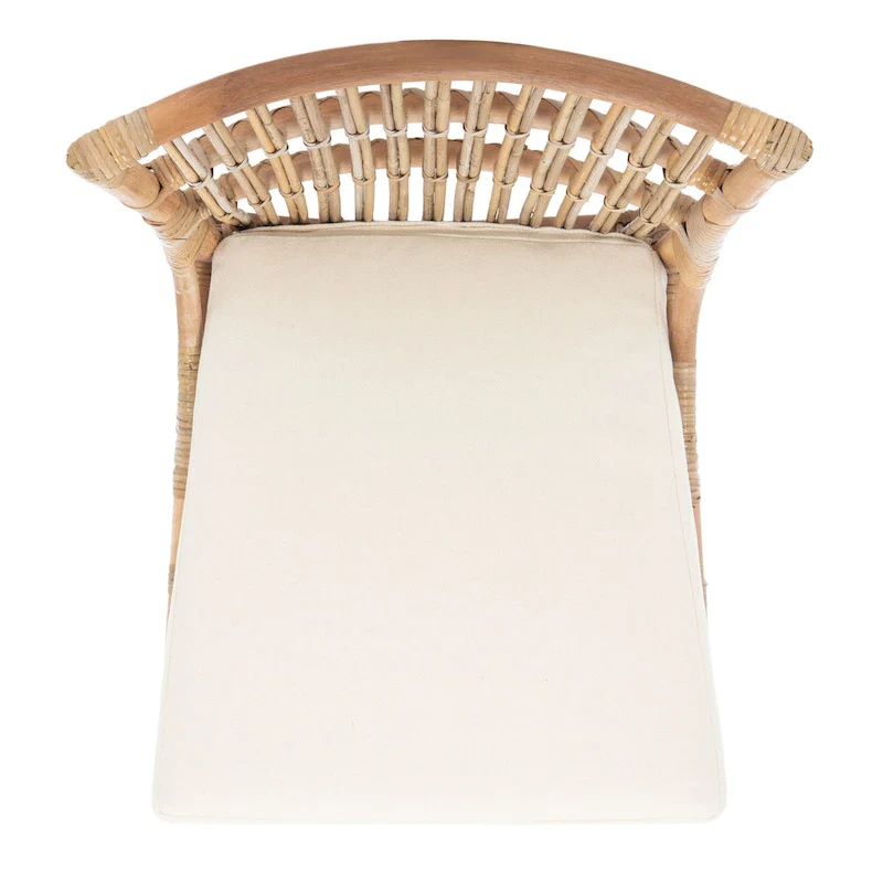 SAFAVIEH Patty Rattan Accent Chair with Cushion (Set of 2) - 19.7  W x 22.1  L x 35.4  H - 20Wx22Dx35H