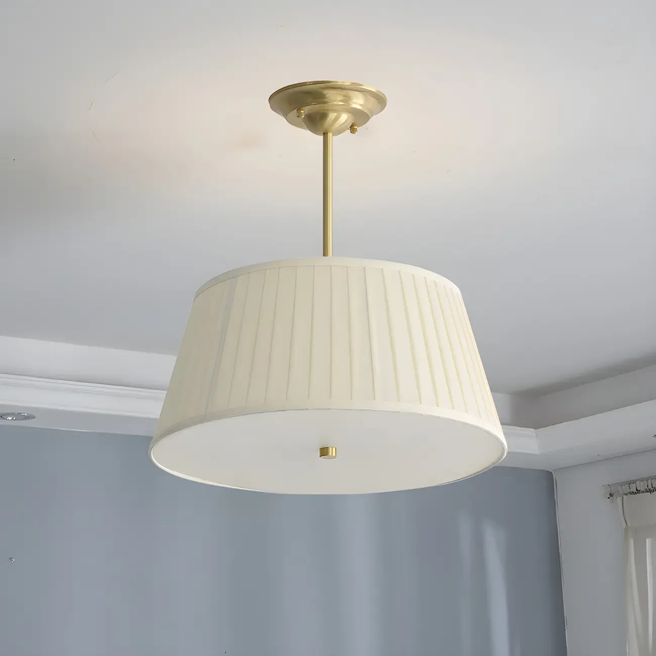Fixture Minimalist-Style Metal Pleated Lampshade Chandelier