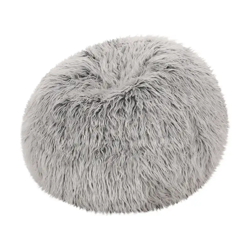 Mosier Modern Glam Faux Fur Bean Bag by Christopher Knight Home