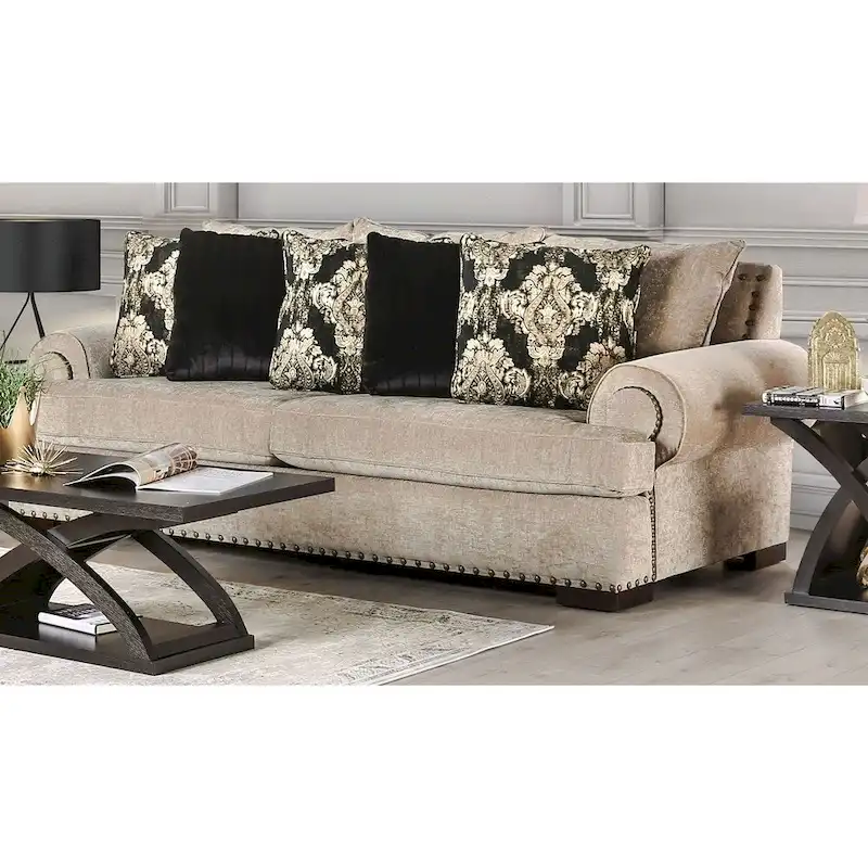 Jula Traditional Linen 2-piece Sofa Set