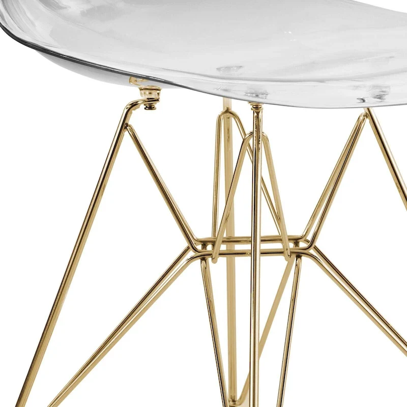 White/Gold Round Dining Table Set, 5-Piece, Seats 5