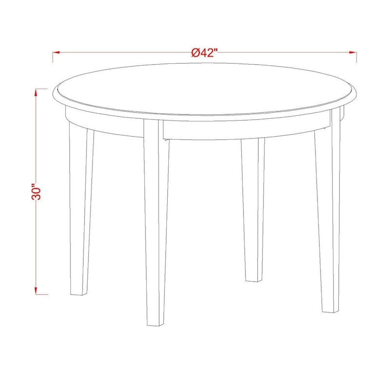 East West Furniture Kitchen Table Set- A Round Dining Table and Dining Room Chairs, Linen White (Pieces Options)