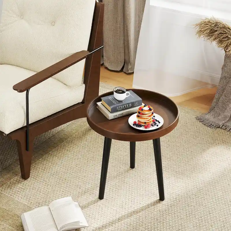 Costway 1/2 PCS Round Side Table Sofa Coffee End Accent Table